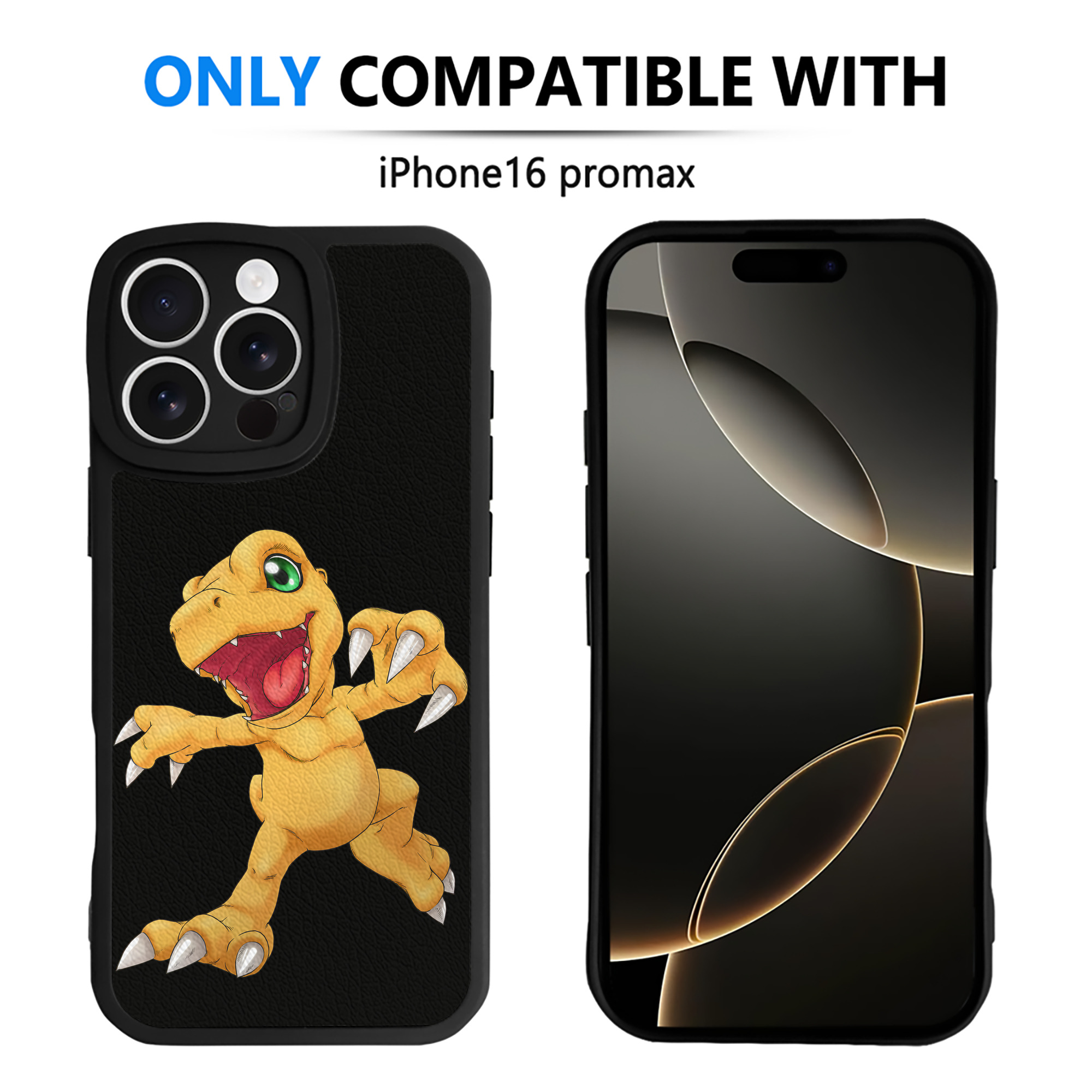 （画像用） Digimon デジタルモンスター/デジモン 【iPhone 16シリーズ対応】シリコンスマホケース（レザー調） 材質：シリコン